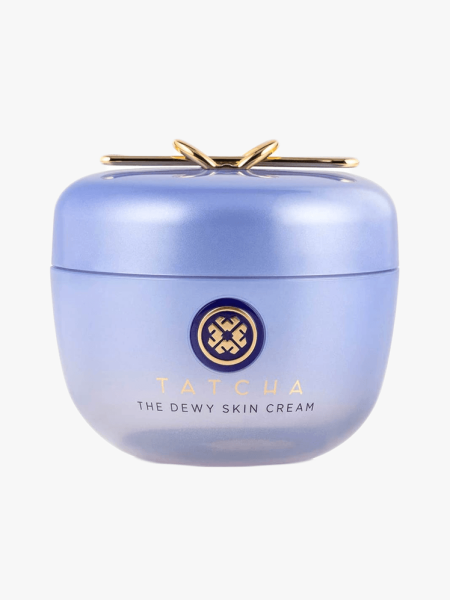 TATCHA The Dewy Skin Cream in branded component on a light gray background