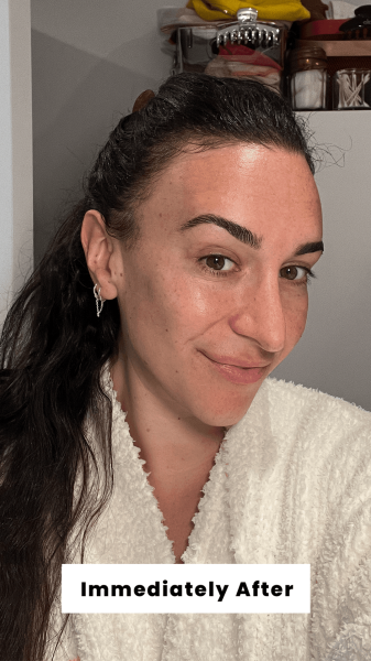 Wohlner before applying the Smashbox The Original Photo Finish Smooth Blur Primer