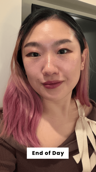 Han at the end of the day after applying the Kulfi Double Life Serum Primer